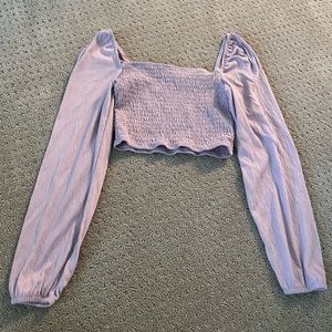 purple long sleeve ribbed top